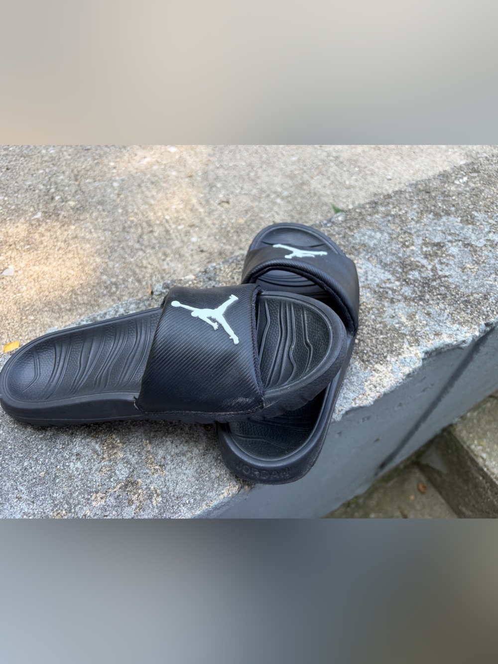 Jordan Men’s Black Slide Sandals with White Jumpman